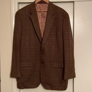 Mens 48L Brown Houndstooth Ralph Lauren Jacket